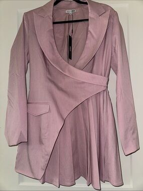 Fashion Nova Lavender-Pink Wrap Blazer Dress